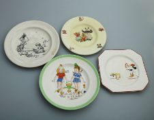 A Collection of Nursery Plates 4X Walt Disney etcƒ C.20thC
