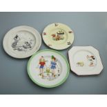 A Collection of Nursery Plates 4X Walt Disney etcƒ C.20thC