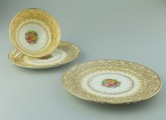 An attractive George Jones porcelain gilt Cup, Saucer & Plate C.1906