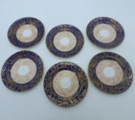 An unusual & fine set of 6X Continental porcelain Tea Plates C.19thC