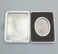 A rare solid silver double Travelling pocket Photograph Case, early Asprey C.1893
