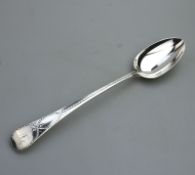 A Georgian solid silver bright cut Stuffing / Basting Spoon London 1811
