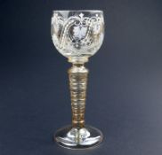 An attractive Continental enamelled glass Roemer