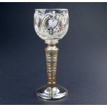 An attractive Continental enamelled glass Roemer