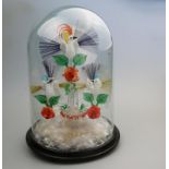 A rare & Fine Nailsea / Stourbridge glass Bird Fountain Frigger under dome C.19thC