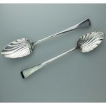 A very fine pair Georgian solid silver Stuffing / Basting Spoons by Stephen Adams C.1805