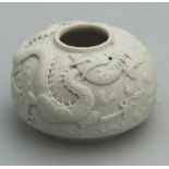 A very fine Chinese biscuit porcelain Brush Washer ExWikramaratna Collection C.19thC