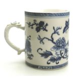 A Chinese Export blue & white Porcelain dragon handled large Tankard C.19thC