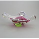 A good Josef Hospodka for Chribska Glassworks 'raspberry' Bowl C.1960