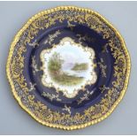 An exquisite Coalport porcelain hand painted Cabinet Plate, Irish interest signed C.1890