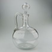 A good Victorian etched glass Flask Decanter C.19thC