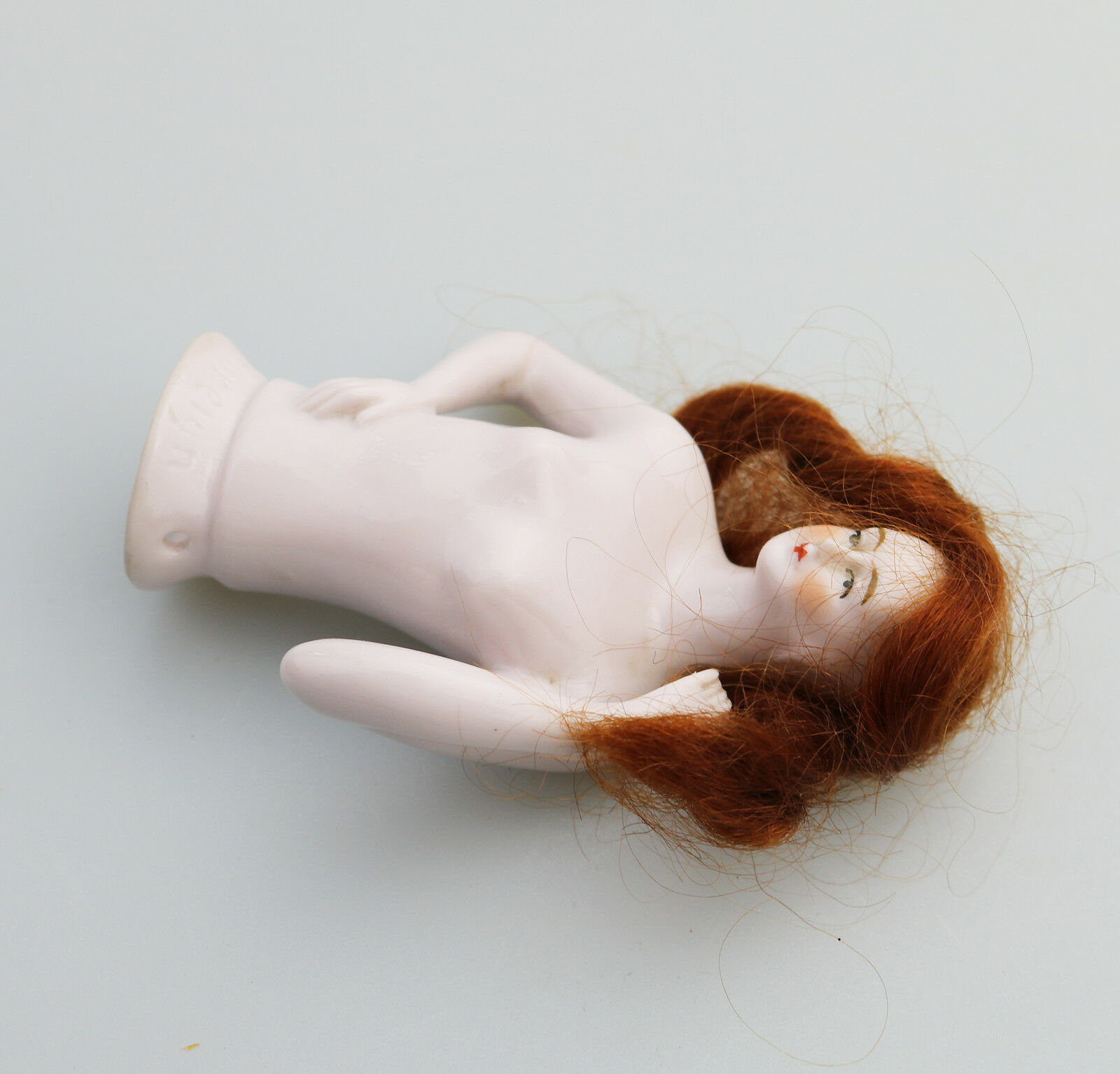 A good European porcelain half doll / with hair C.1920's - Image 4 of 6