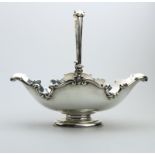 A fine solid silver Basket with swing handle by George Fox C.1905