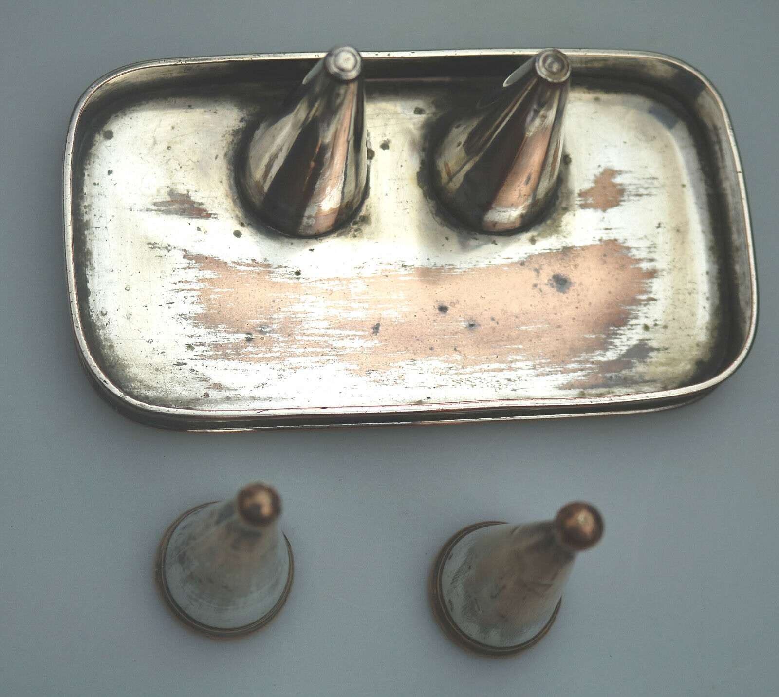 An extremely rare Old Sheffield Plate Georgian double Candle Snuffer Set C.1812 - Image 5 of 7
