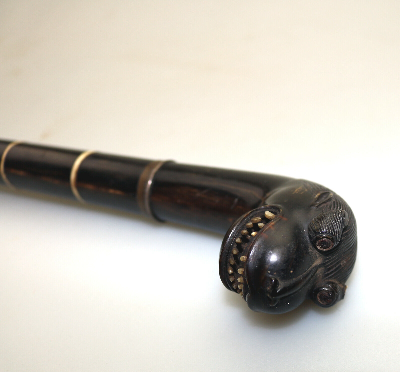 A rare Colonial sectional grotesque handled Walking Stick / Cane 19thC - Image 2 of 11