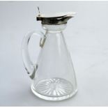 A Hukin & Heath solid silver Whisky Noggin Mini Spirit Decanter C.1917