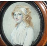 A good Portrait Miniature painting after Cosway C. Early 19thC