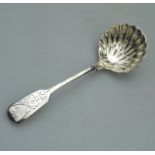 A solid silver engraved Sifter Ladle by Robert Stebbings C.1902