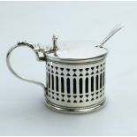 A quality solid silver Drum Mustard Pot by Stokes & Ireland - Chester 1919/20