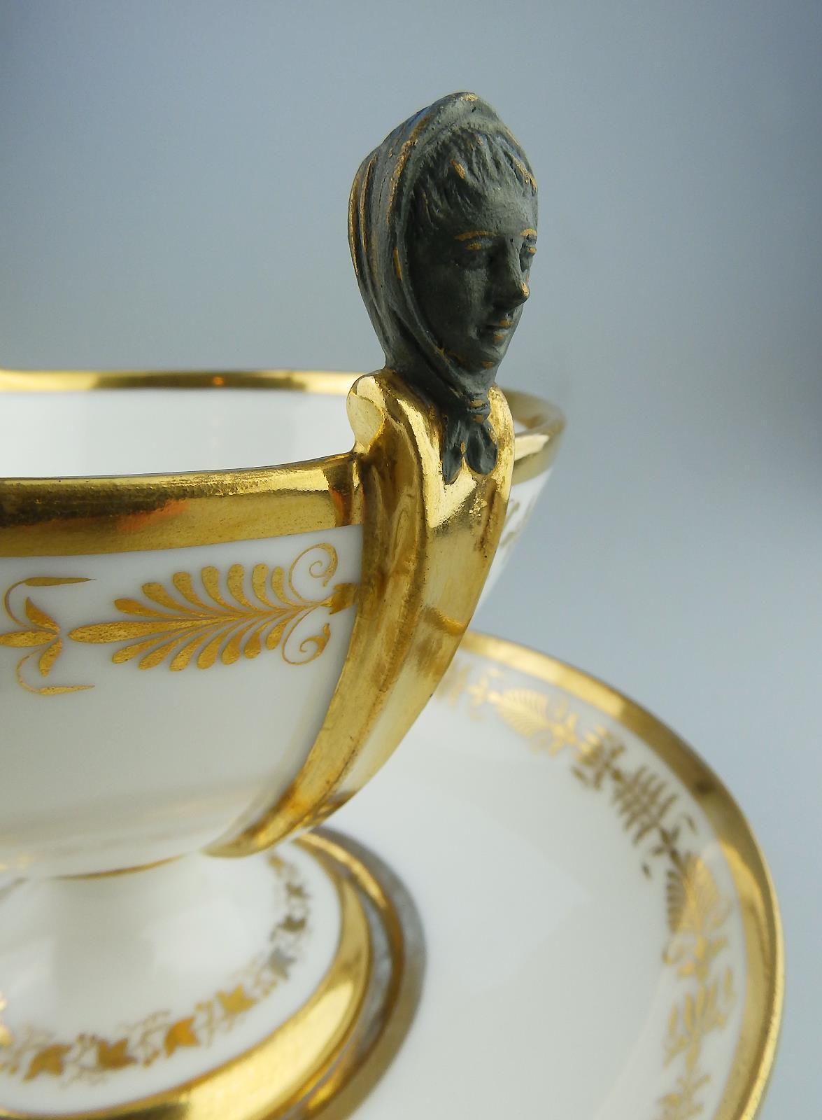 An Extremely rare French Dihl / Old Paris Porcelain Bowl & Saucer C.1795+ - Image 3 of 11