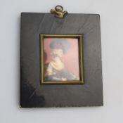 A good framed Portrait Miniature of Mrs Siddons after Gainsborough C.19thC