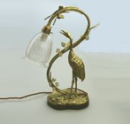 A good Edwardian gilt brass novelty Table Lamp 20thC