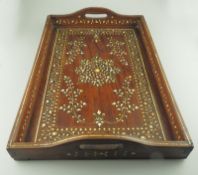 A superior Indian Raj inlaid Serving Tray C.19thC