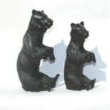A large pair of good Black Forest Begging Bears with glass eyes C.19th
