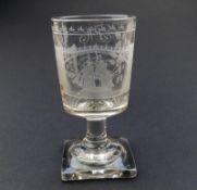 A good Georgian Sunderland Bridge Commemorative Glass Rummer C.1800