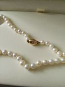 Goldsmith Pearl Necklace With 18Ct Gold And Diamond Clasp Brand New