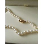 Goldsmith Pearl Necklace With 18Ct Gold And Diamond Clasp Brand New