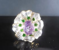 Unique Amethyst Silver Ring