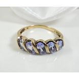 9 K Gold Ring Set With Tanzanite