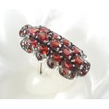 Large Silver Ring With Garnet