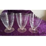 3 Pretty Sundae Glasses With Pale Pink Bases.