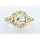 14 Kt. Yellow Gold - Ring - 1.71 Ct Diamond - Diamonds