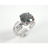 Mystic Topaz Silver Ring