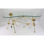 Eichholtz Kidney Shaped Glass Topped Atomic Design Table