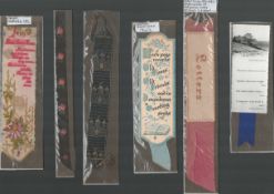 Collection Of 17 Antique & Vintage Silk Linen Lace Paper Bookmarks