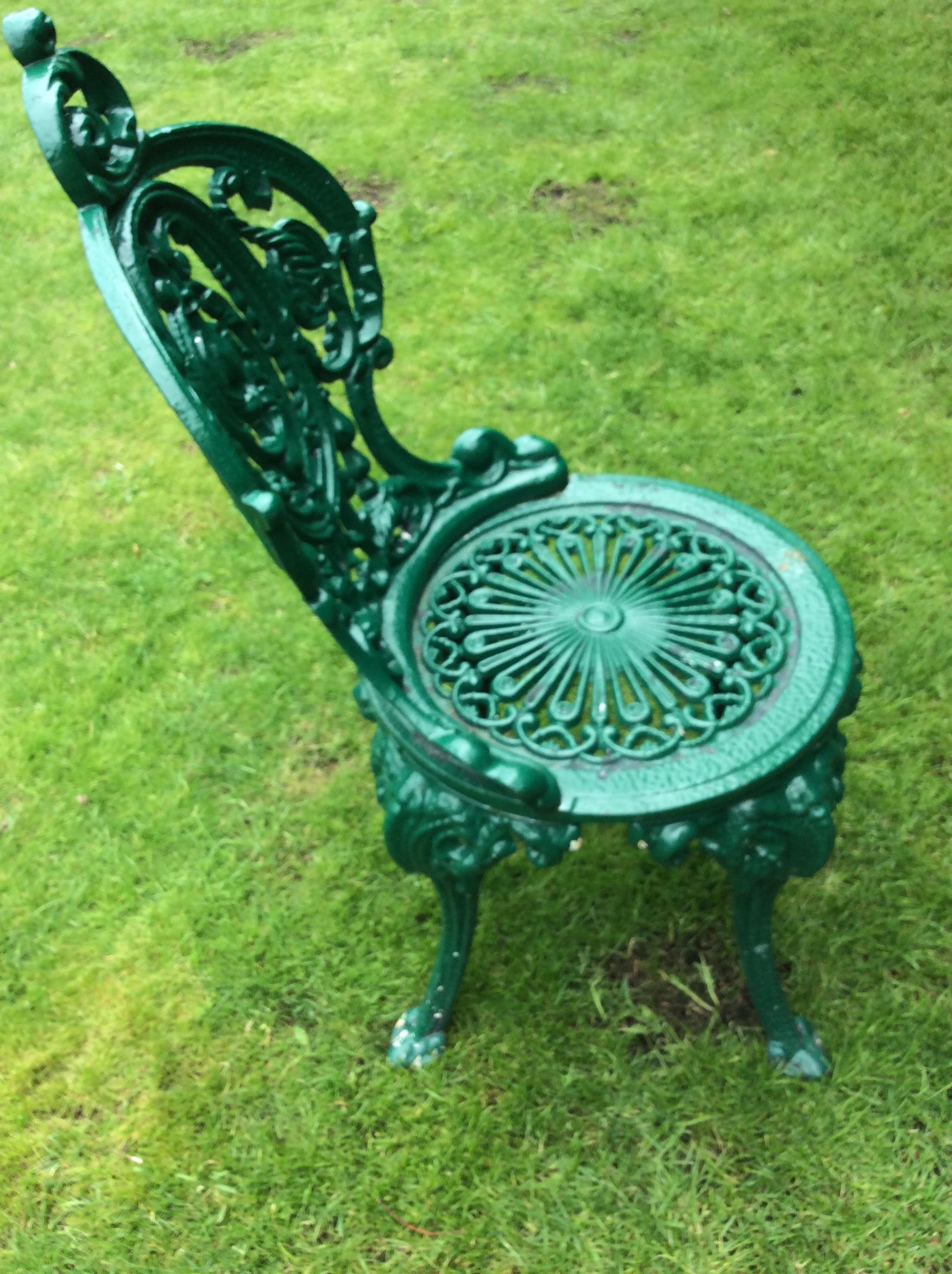 Rare Decorative Victorian Cast Iron Garden Chair - Image 2 of 4