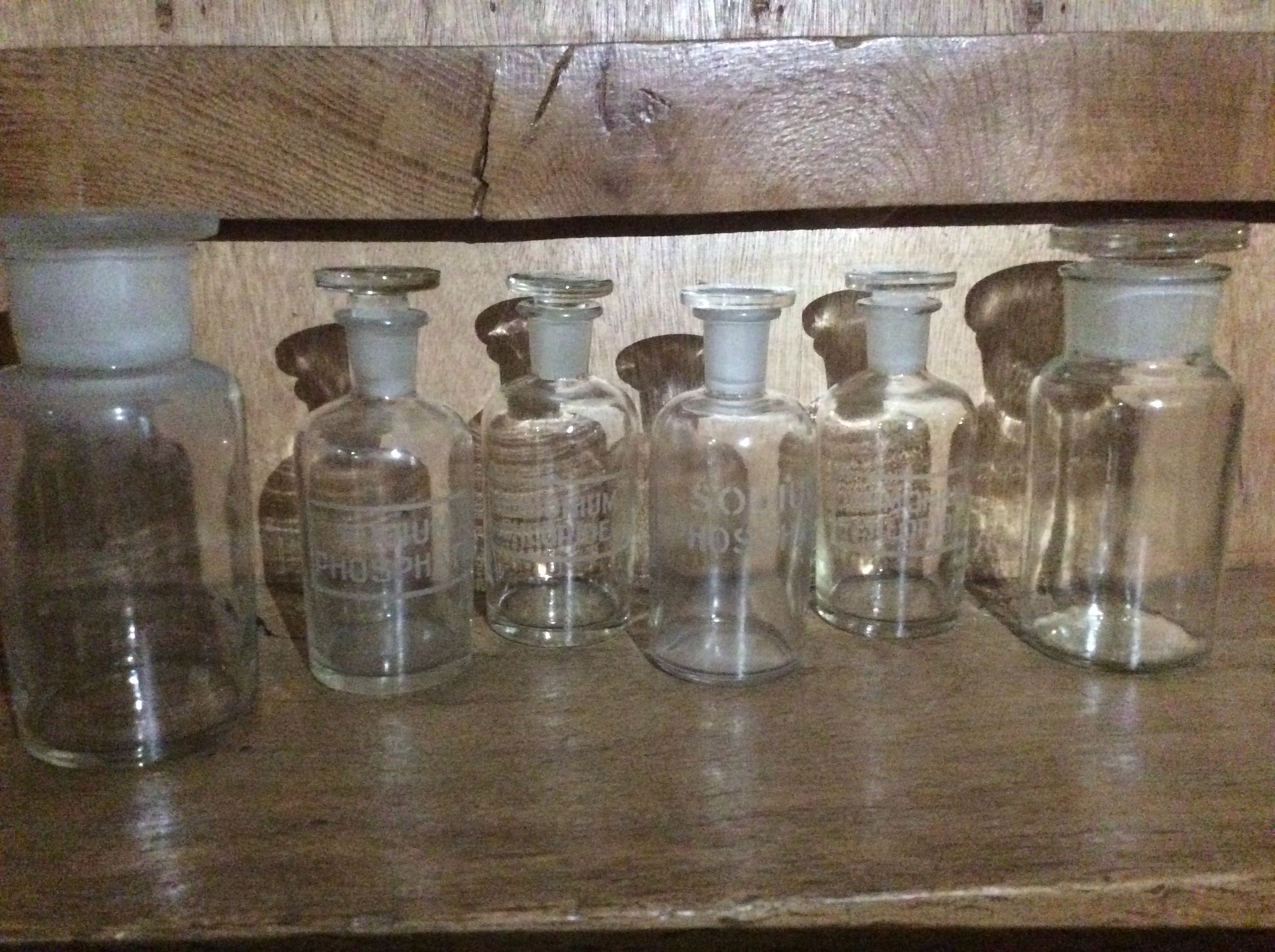 Antique Glass Pharmacy Bottles And Glass Stoppers, Collection Of 14 - Image 3 of 8