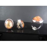 Silver Set , Avanturine Ring & Matching Earrings