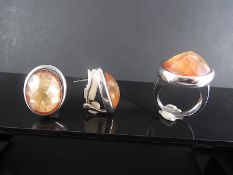 Silver Set , Avanturine Ring & Matching Earrings