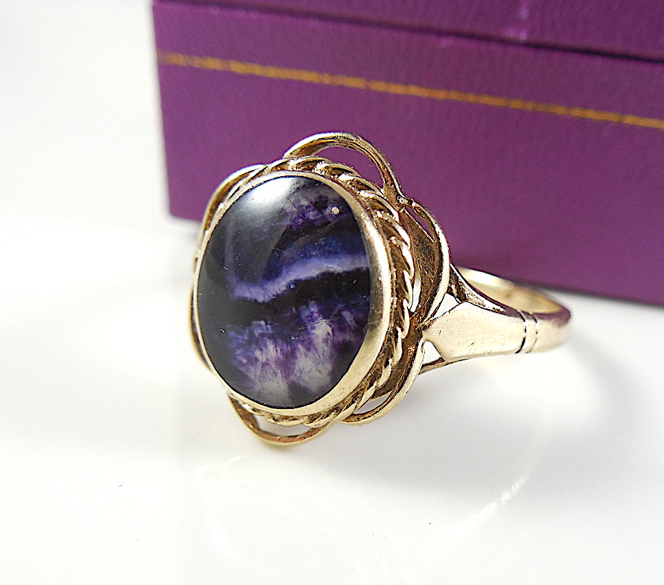 "Blue John" Gold Ring - Image 8 of 9