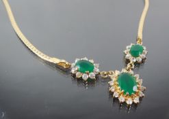 18 K Gold Emerald Necklace