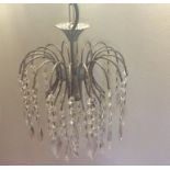 Vintage French Cut Glass Droplets Chandelier