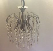 Vintage French Cut Glass Droplets Chandelier