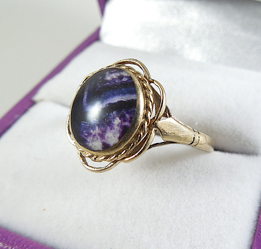 "Blue John" Gold Ring - Image 3 of 9