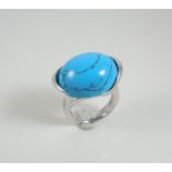 Silver Ring Set With Turquoise