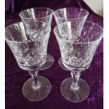 Four Finest Cut Glass Wine Glasses